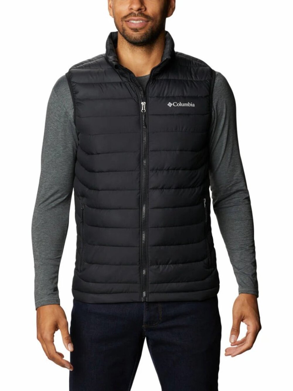 Columbia Men's Black Powder Lite Sleeveless Padded Puffer Vest Size XL